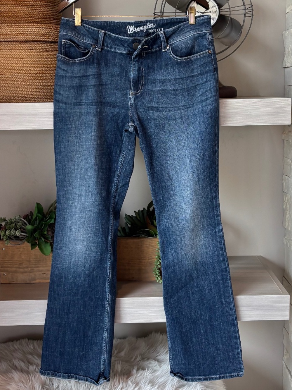 Wrangler Boot Cut Mid-Rise Stretch Denim Jeans 32 - Picture 2 of 6